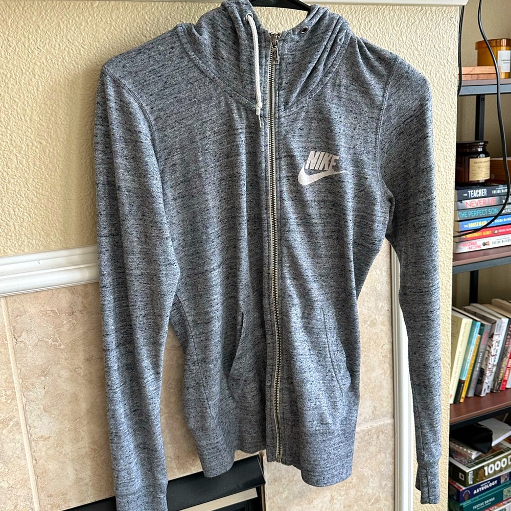 Nike Heathered grey zip up women’s small